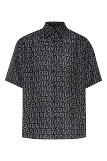 Черно-серая мужская рубашка с коротким рукавом Fendi