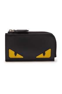 Черное кожаное портмоне Fendi