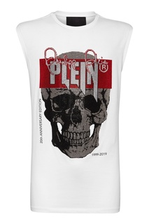 Белая майка с черепом Philipp Plein