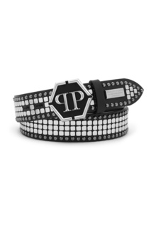 Ремень с заклепками и логотипом Philipp Plein