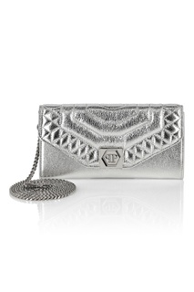 Серебристая сумка-кроссбоди Philipp Plein