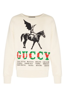 Свитшот цвета экрю с рисунком Gucci Man