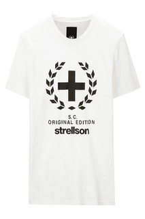 Белая футболка с принтом Strellson
