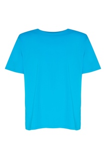 Голубая хлопковая футболка Blank.Moscow
