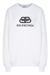 Белый свитшот с логотипом BB Balenciaga