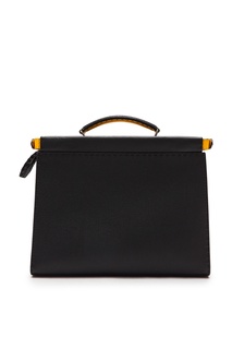 Черная кожаная сумка-портфель Fendi