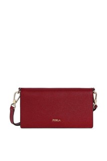 Бордовый кожаный кошелек Furla