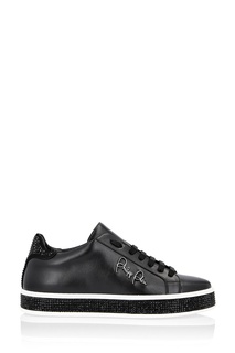 Черные кеды с автографом Philipp Plein