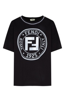 Черная футболка с логотипом Fendi