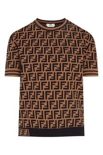 Коричневый джемпер с монограммами Fendi