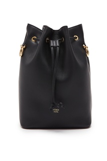 Черная кожаная сумка-мешок Fendi