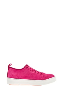 Малиновые замшевые лоутопы Santoni