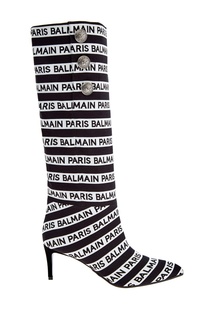 Сапоги в полоску с логотипом Balmain