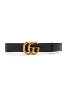 Черный кожаный ремень GG Gucci