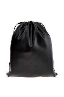 Черный рюкзак-мешок с монограммами Stella Mc Cartney