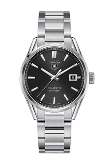 CARRERA Calibre 5 Автоматические мужские часы с черным циферблатом Tag Heuer