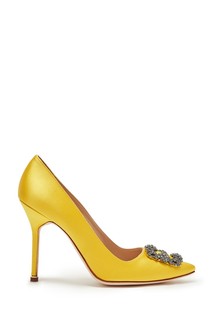 Желтые атласные туфли Hangisi 105 Manolo Blahnik