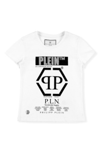 Белая футболка с рисунком Philipp Plein Kids