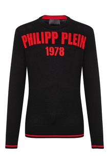 Черный свитер с надписью Philipp Plein
