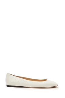 Белые кожаные балетки Gwenevere Jimmy Choo
