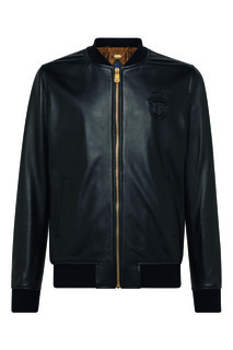 Черный кожаный бомбер Billionaire