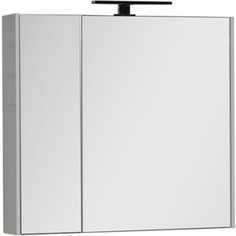 Зеркальный шкаф Aquanet Латина 80 с светильником, белый (179635, 179947)