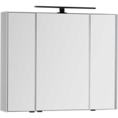 Зеркальный шкаф Aquanet Латина 90 с светильником, белый (179605, 179947)
