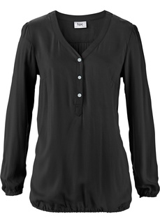 Однотонная блузка с длинными рукавами Bonprix