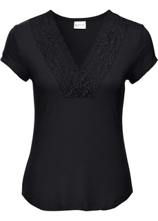 Футболка с кружевной отделкой Bonprix