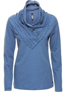 Футболка с длинным рукавом и красивым воротником Bonprix