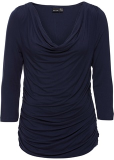 Футболка с воротом-водопадом и рукавом 3/4 Bonprix