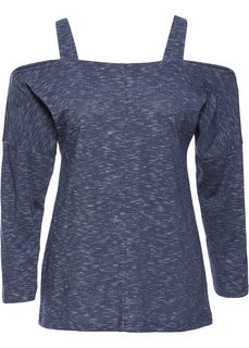 Футболка с длинным рукавом и вырезами на плечах Bonprix