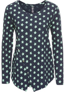 Футболка с длинным рукавом и пуговицами Bonprix