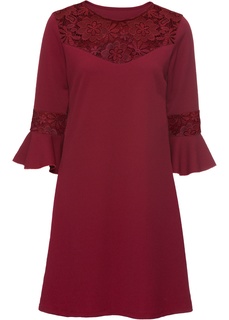 Платье из трикотажа с кружевом Bonprix