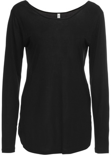 Футболка с длинным рукавом и глубоким вырезом на спине Bonprix