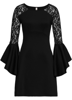 Платье с воланом и кружевом Bonprix