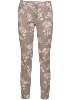 Брюки-дудочки с цветочным принтом Bonprix