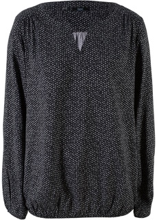 Блузка с длинным рукавом и V-образным вырезом Bonprix