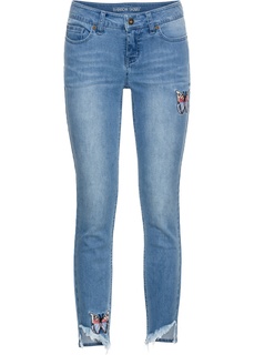 Джинсы-дудочки с вышивкой Bonprix