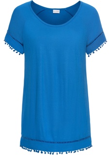 Футболка с каймой из помпонов Bonprix