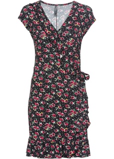 Платье с запахом и цветочным принтом Bonprix