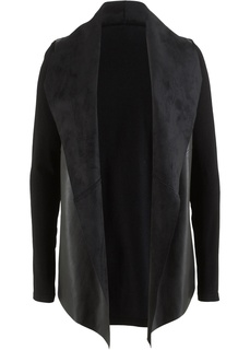 Кардиган с деталями из искусственной кожи Bonprix