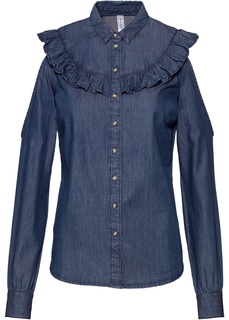 Блузка джинсовая с воланами Bonprix