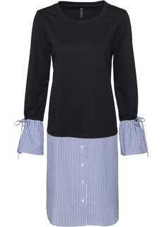 Платье из трикотажа с блузочной вставкой Bonprix