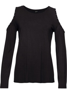 Футболка с длинным рукавом и вырезами Bonprix
