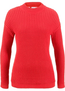 Пуловер с воротником-стойкой и структурным узором Bonprix