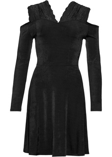 Платье из трикотажа с кружевной отделкой Bonprix