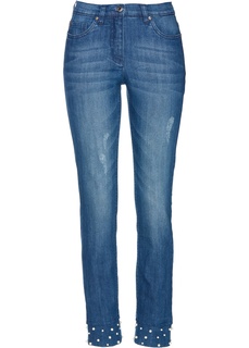 Джинсы 7/8 с декоративными жемчужинами Bonprix