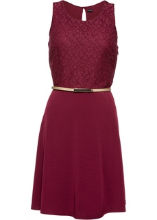 Платье из трикотажа с ремнем Bonprix