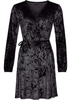 Платье бархатистое с запахом Bonprix